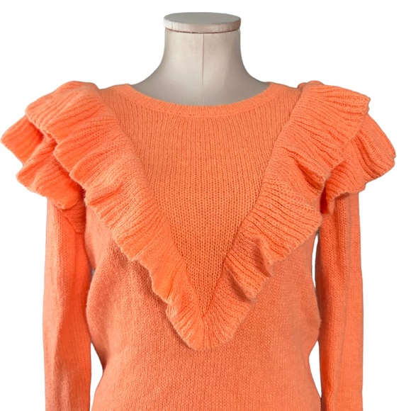 Lilly Pulitzer light orange sweater in XS. Ruffled collar and shoulders. - Picture 3 of 14